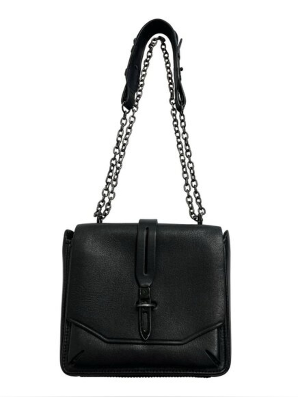 Rag & Bone Enfield Chain Black Leather Handle Shoulder / Crossbody Bag